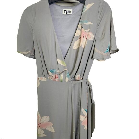 Show Me Mumu Sophia Wrap Dress tie waist short sleeve floral Maxi Dress XXS NWOT - Picture 6 of 10